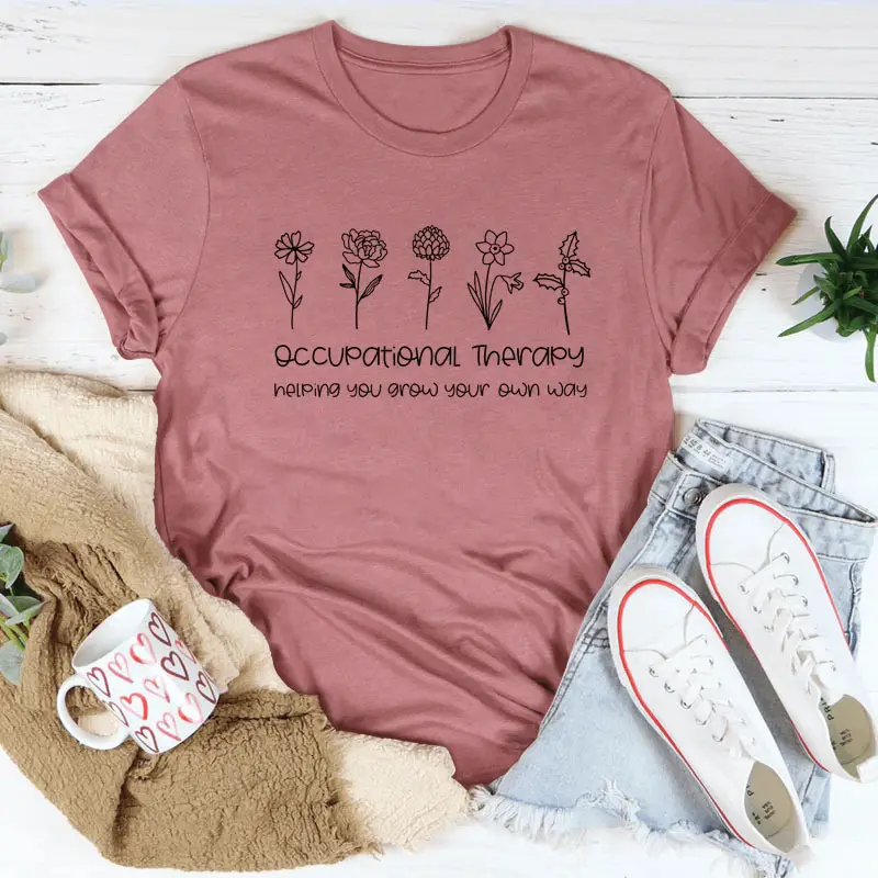 Women Occupational Therapy Printed T-Shirt Black Round Neck