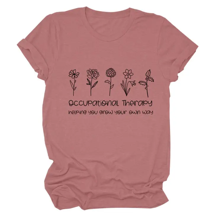 Women Occupational Therapy Printed T-Shirt Black Round Neck