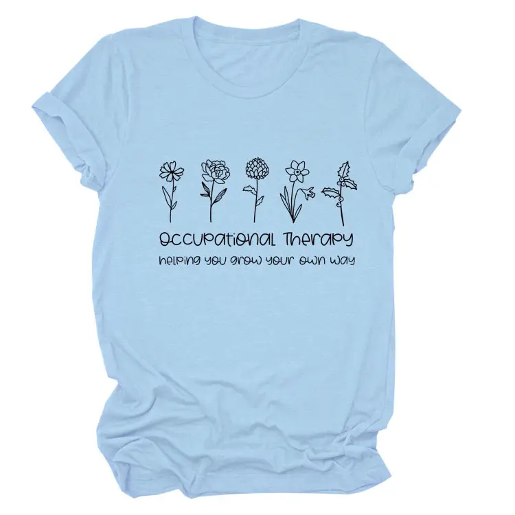 Women Occupational Therapy Printed T-Shirt Black Round Neck
