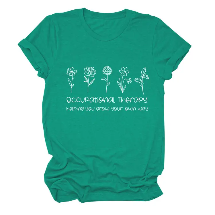 Women Occupational Therapy Printed T-Shirt Black Round Neck