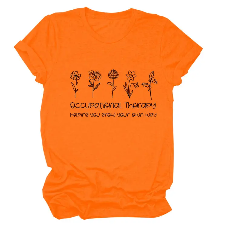 Women Occupational Therapy Printed T-Shirt Black Round Neck