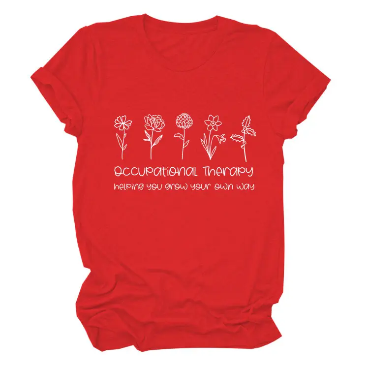 Women Occupational Therapy Printed T-Shirt Black Round Neck