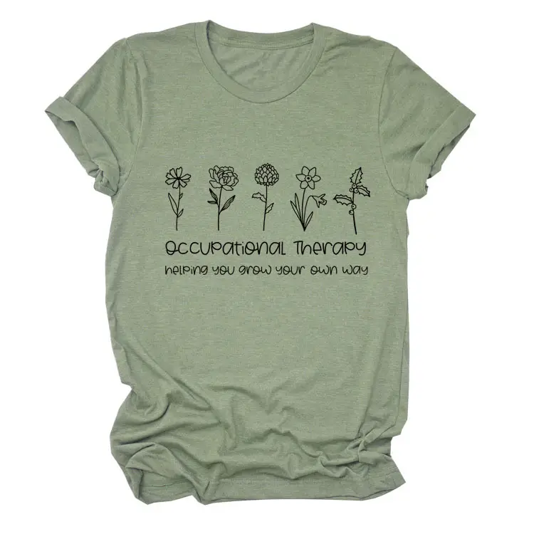 Women Occupational Therapy Printed T-Shirt Black Round Neck