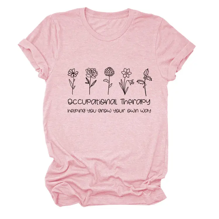 Women Occupational Therapy Printed T-Shirt Black Round Neck