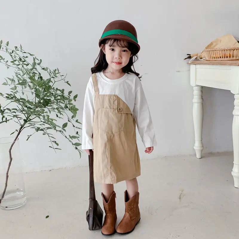 Fake Two-Piece Korean Casual Dress for Girls 2024 - Image 5