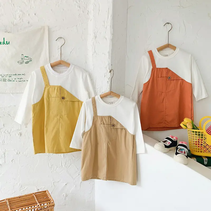Fake Two-Piece Korean Casual Dress for Girls 2024 - Image 7