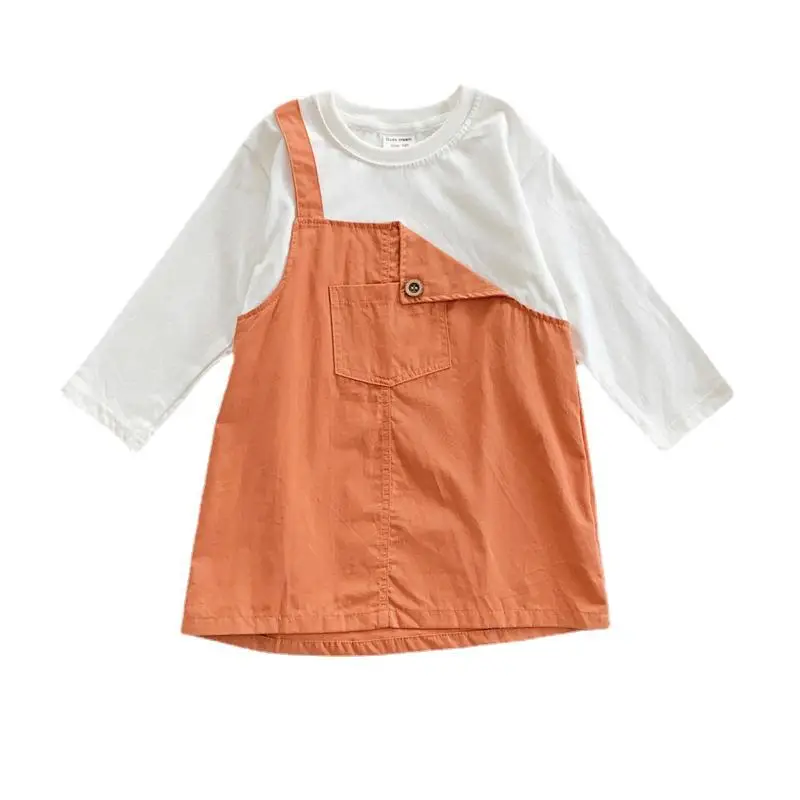 Fake Two-Piece Korean Casual Dress for Girls 2024 - Image 8
