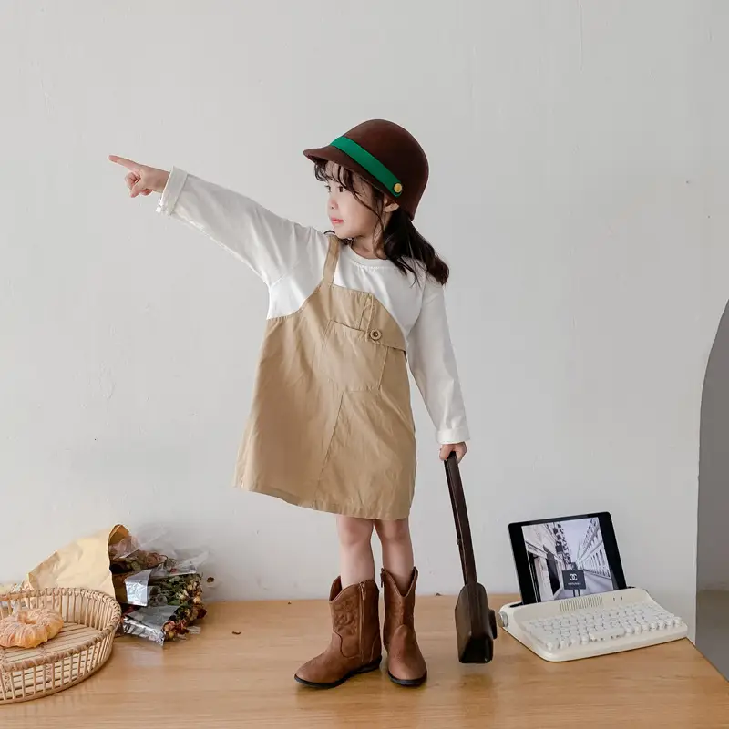 Fake Two-Piece Korean Casual Dress for Girls 2024 — feature 13