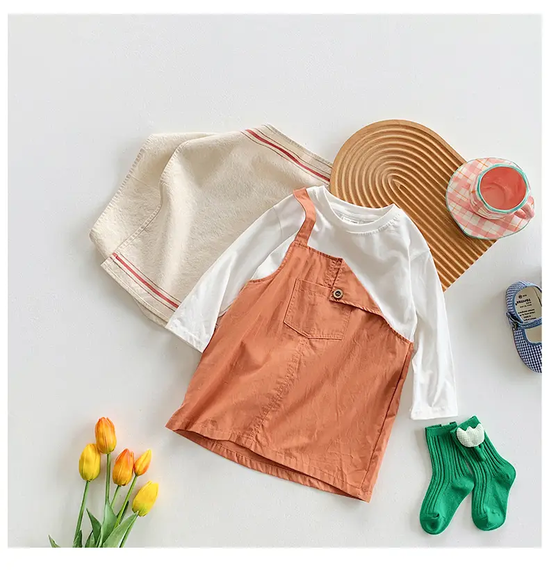 Fake Two-Piece Korean Casual Dress for Girls 2024 — feature 28