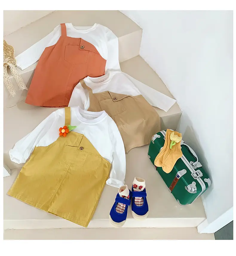 Fake Two-Piece Korean Casual Dress for Girls 2024 — feature 33