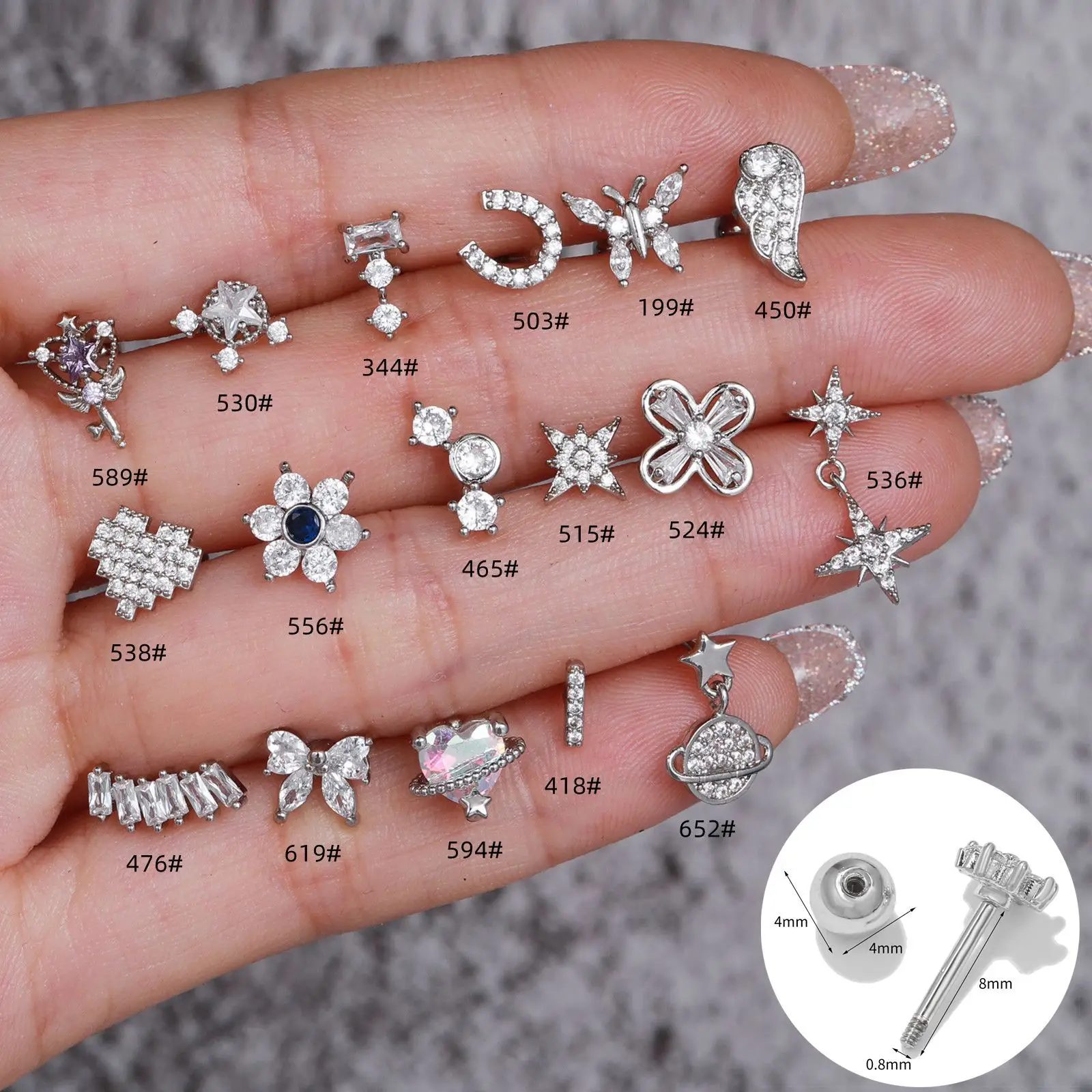 Star Shaped Gold Zircon Earrings for Women