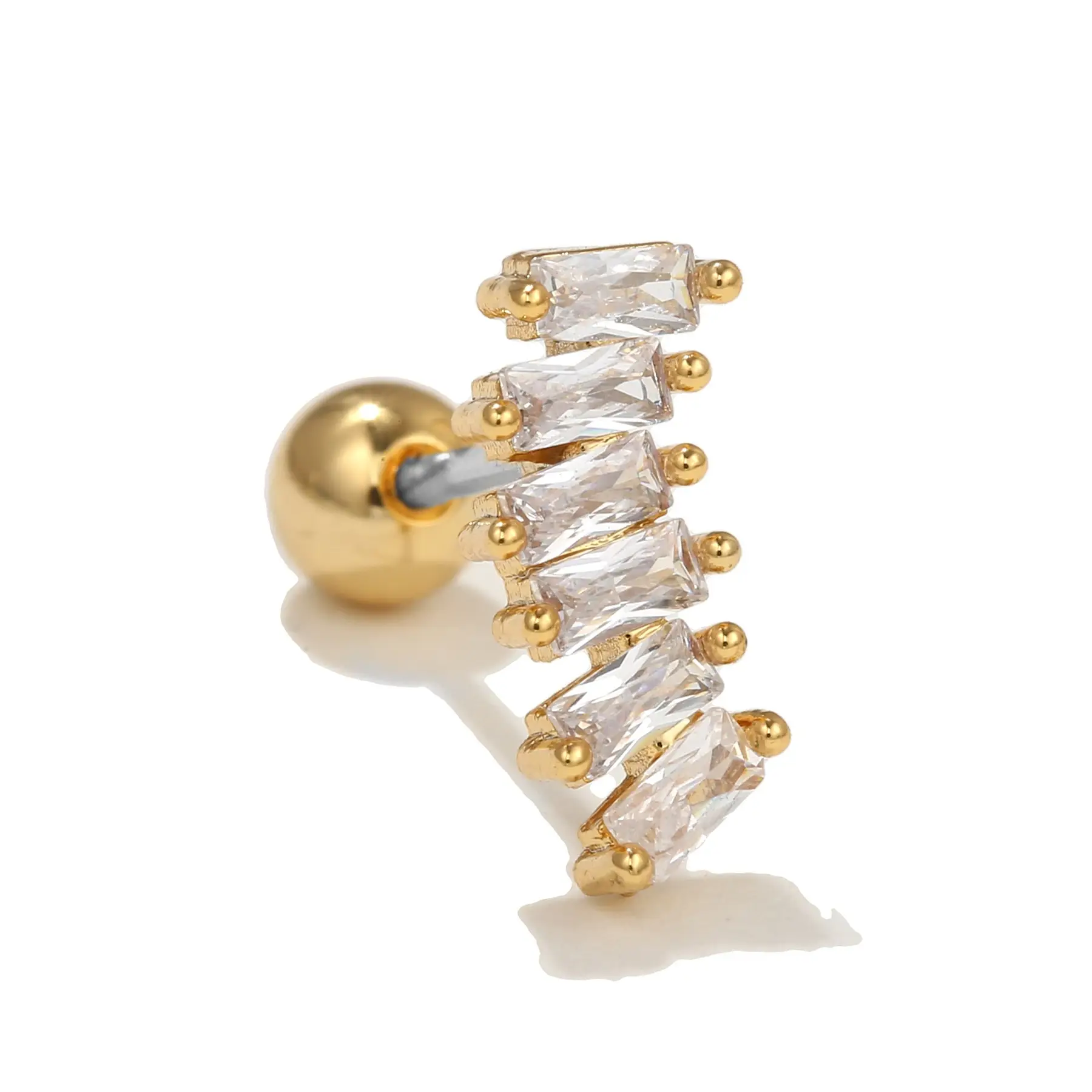 Star Shaped Gold Zircon Earrings for Women