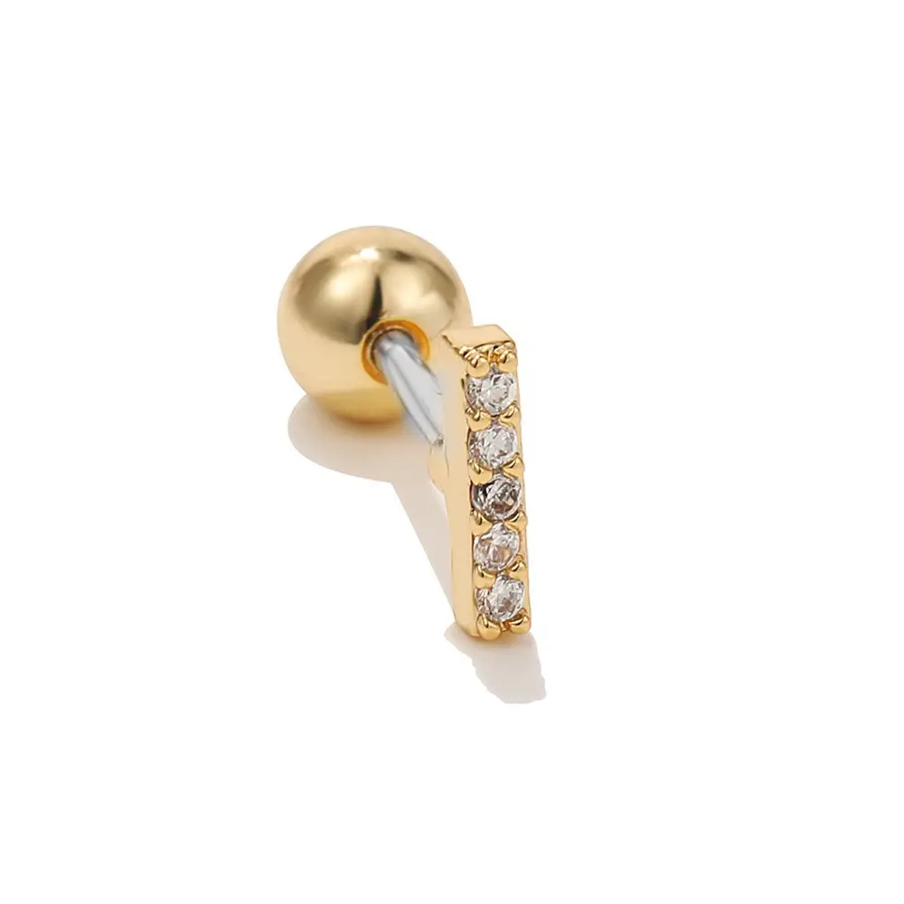 Star Shaped Gold Zircon Earrings for Women