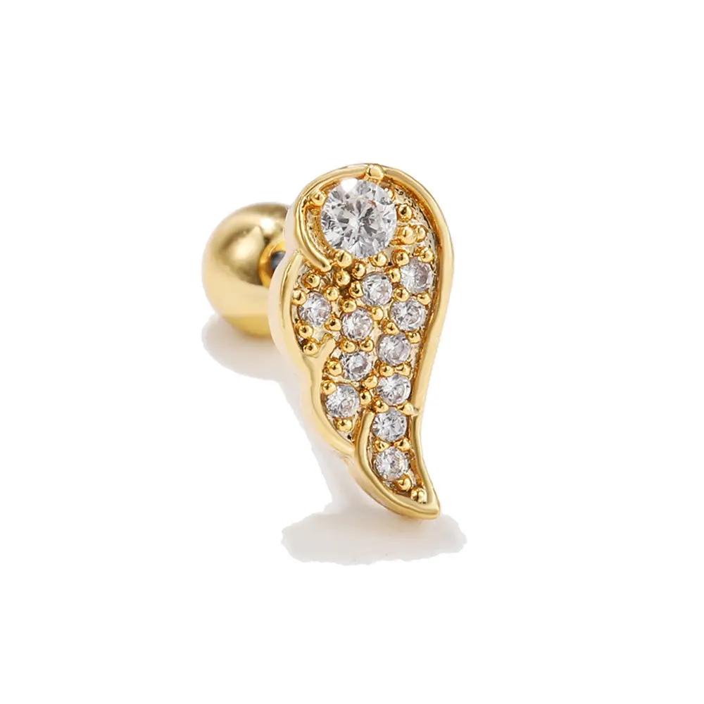 Star Shaped Gold Zircon Earrings for Women
