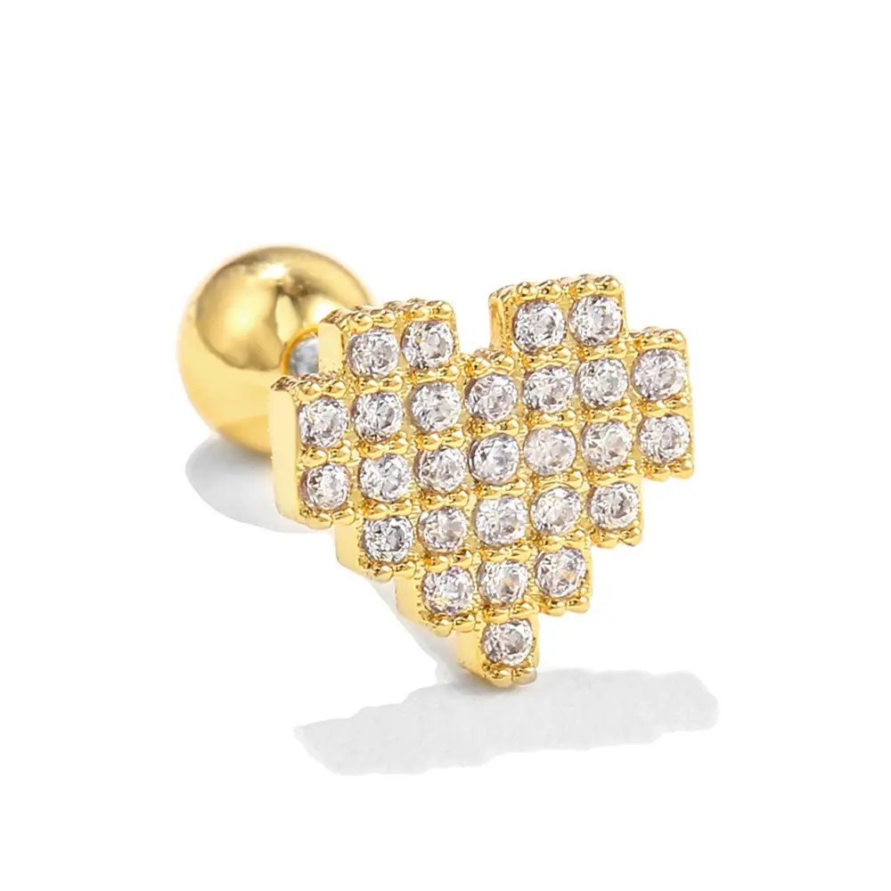 Star Shaped Gold Zircon Earrings for Women