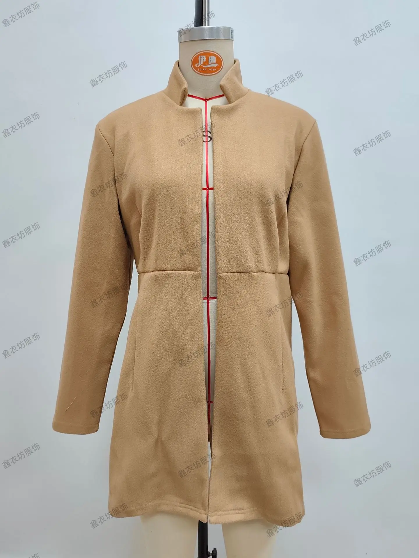 Women Woolen Coat 2025 Autumn Slim Fit Beige — feature 45