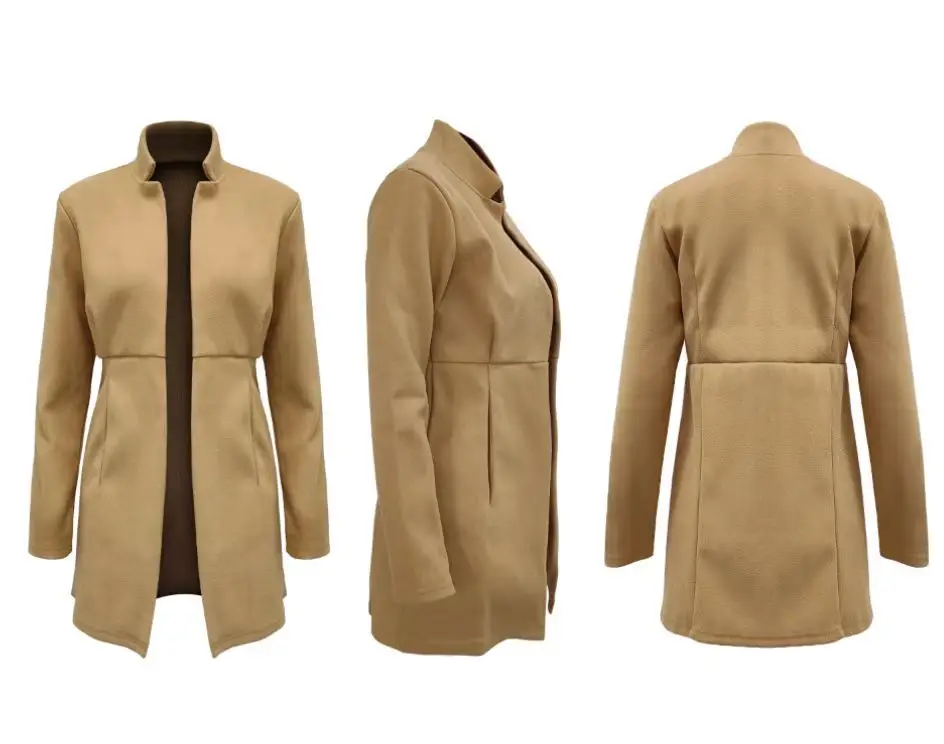 Women Woolen Coat 2025 Autumn Slim Fit Beige — feature 8