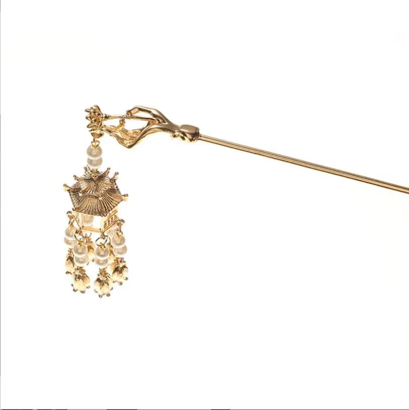 Antique Hanfu Tassel Hairpin with Blue Crystal Design - Image 105