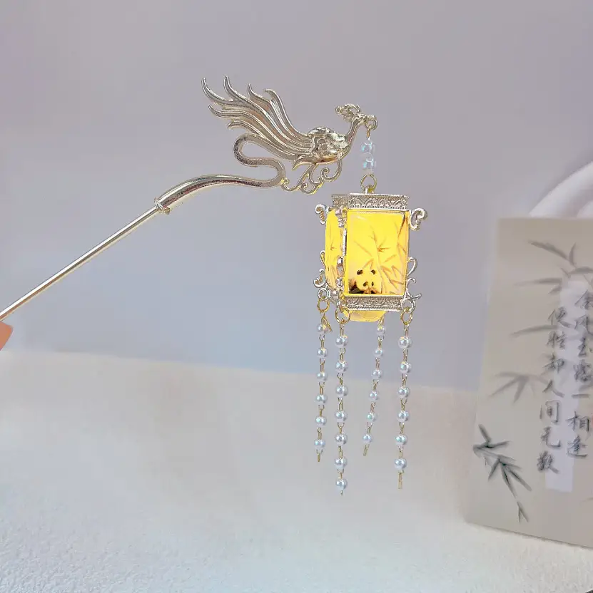 Antique Hanfu Tassel Hairpin with Blue Crystal Design - Image 23