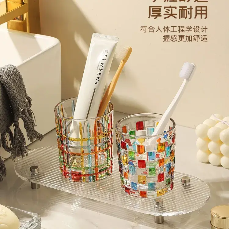Creative Colorful Glass Mouthwash Cup 310ml - Image 5