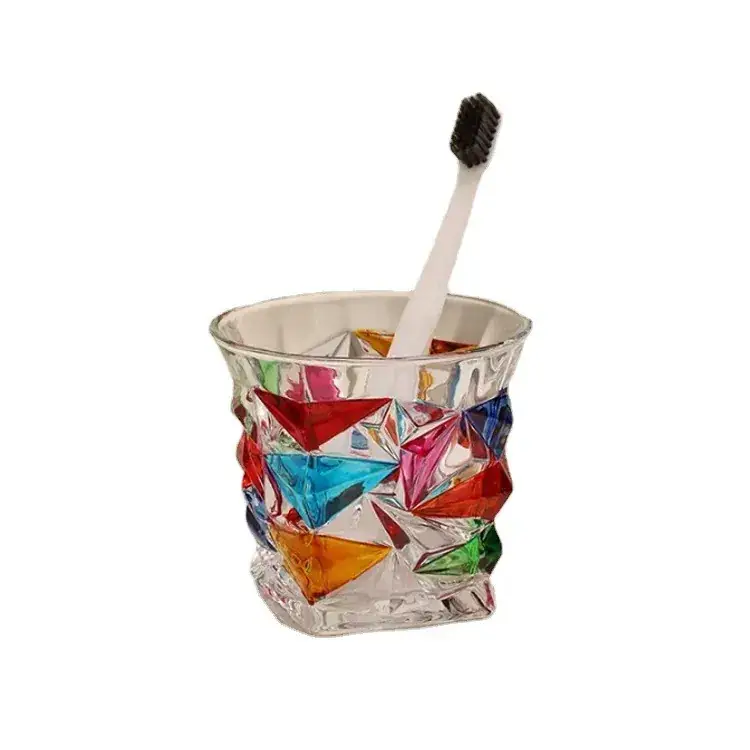 Creative Colorful Glass Mouthwash Cup 310ml - Image 8