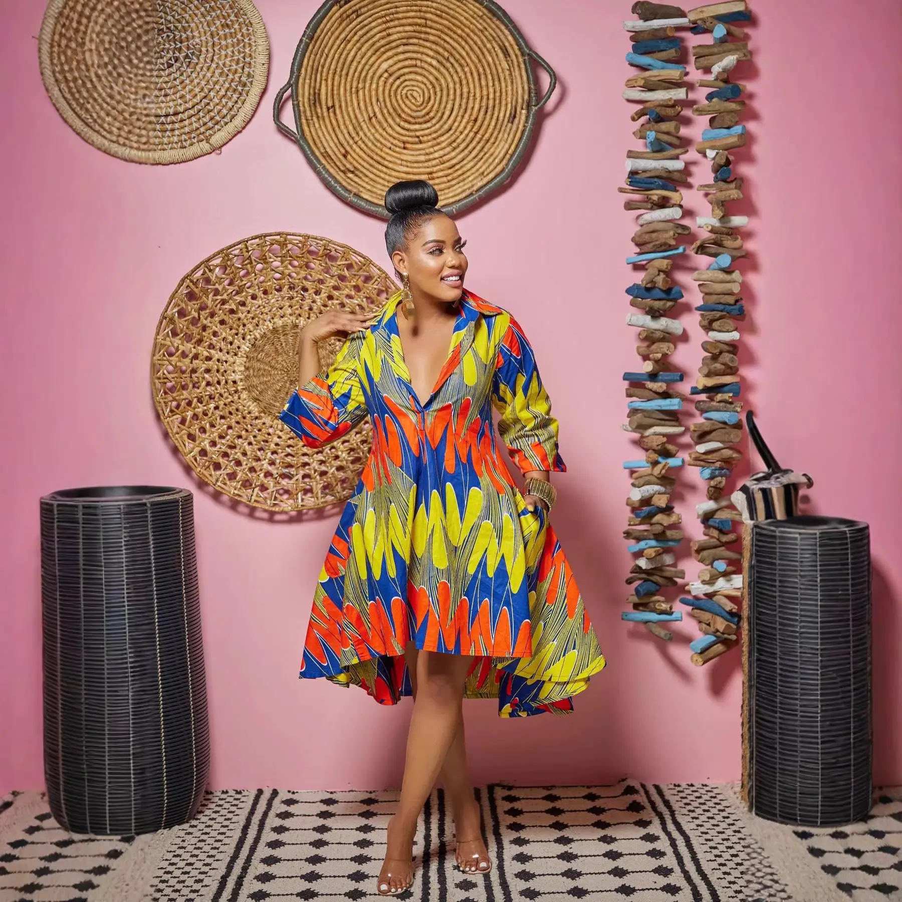 Women's Printed V-Neck Dress 2022 Hot Selling - Image 5