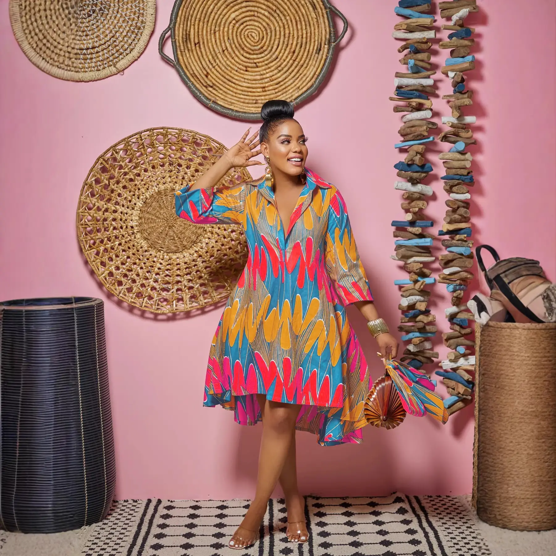 Women's Printed V-Neck Dress 2022 Hot Selling - Image 6