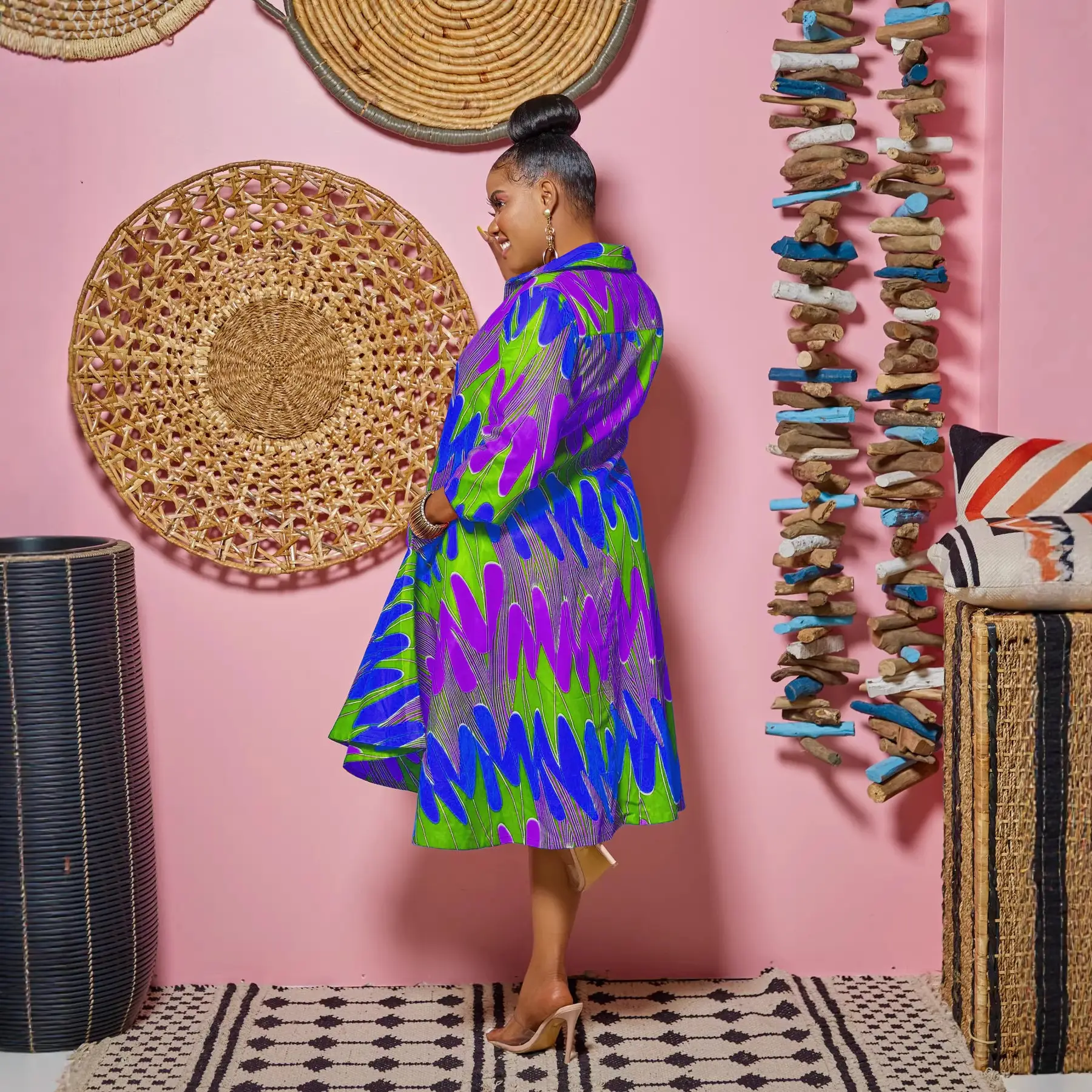 Women's Printed V-Neck Dress 2022 Hot Selling - Image 7