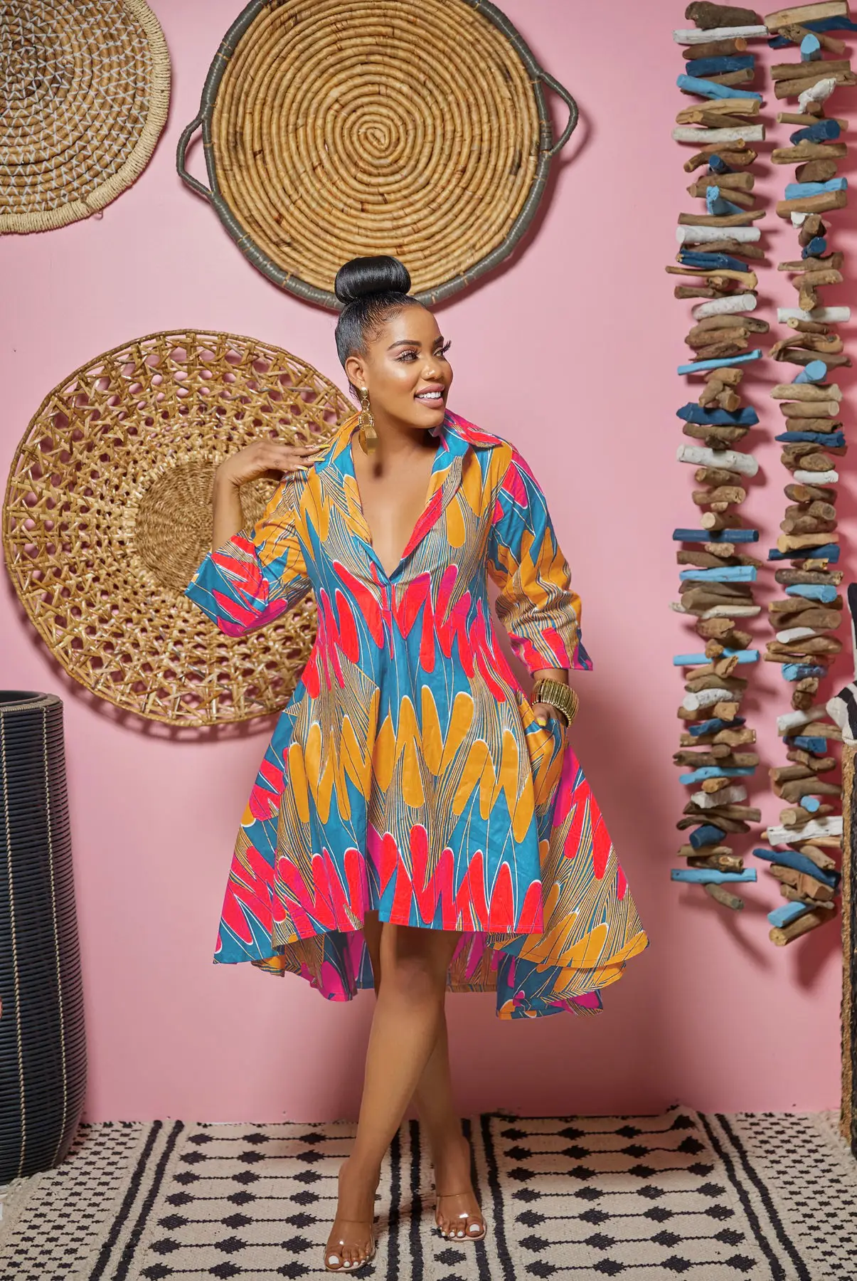 Women's Printed V-Neck Dress 2022 Hot Selling - Image 3