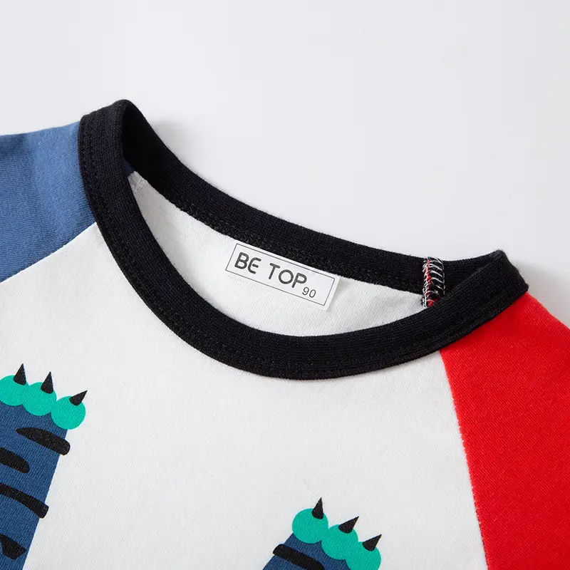 2026 Kids Long Sleeve T-Shirt Blue Red Cat Print - Image 5