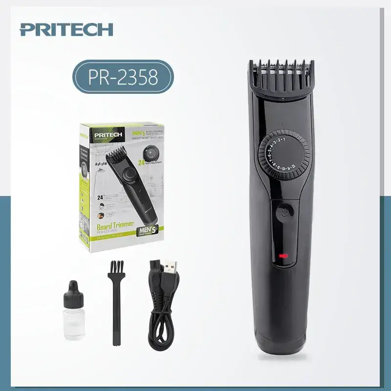 Pritech Black Hair Clipper 15.7cm Professional Salon - Image 3