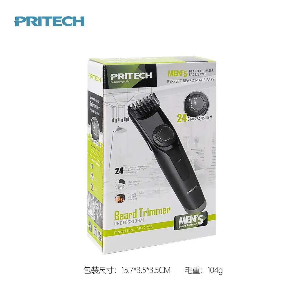 Pritech Black Hair Clipper 15.7cm Professional Salon - Image 5