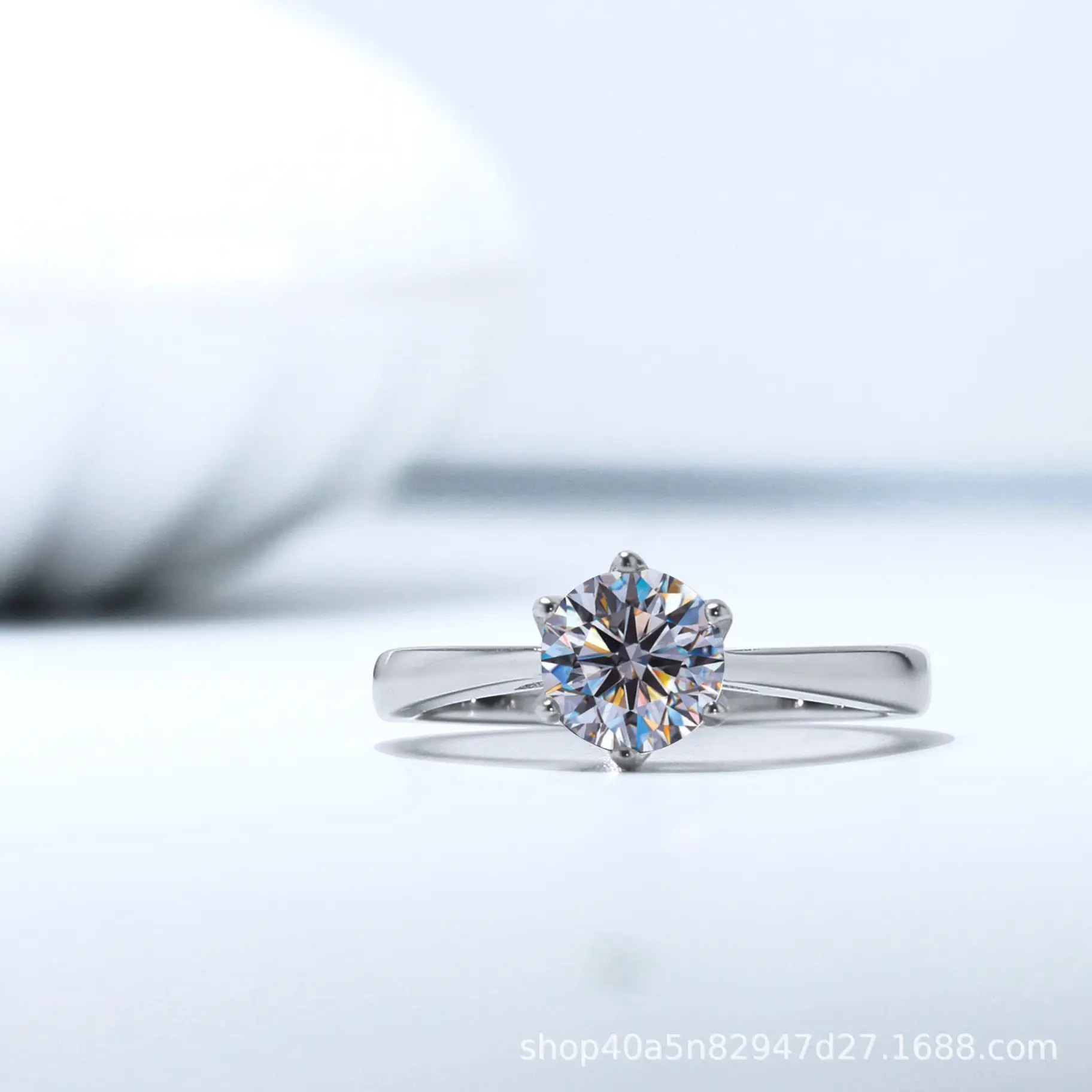 S925 Silver Six Claw Moissanite Ring - Image 4