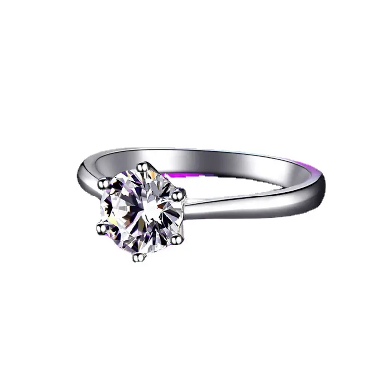 S925 Silver Six Claw Moissanite Ring - Image 5
