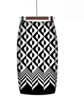 Women's Blue Leaf Digital Print Pencil Skirt Half Skirt Bodycon - Image 23