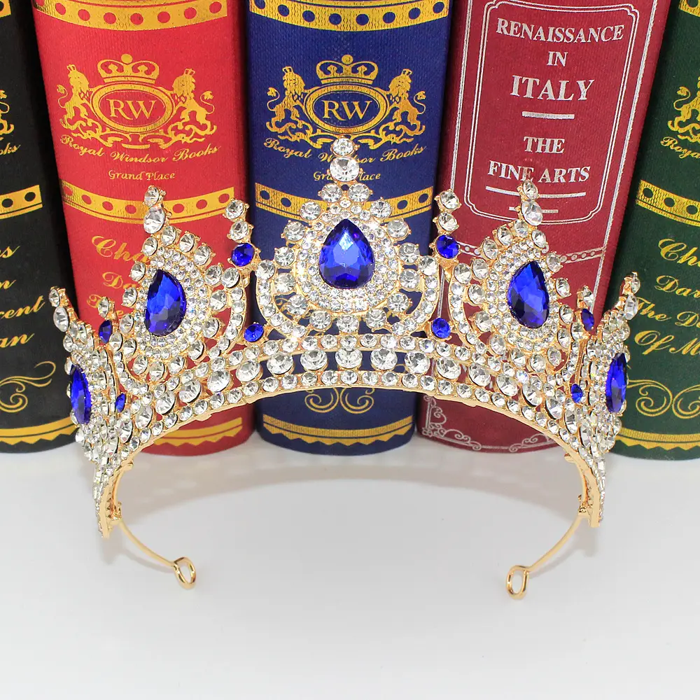 European Princess Bridal Crown with Emerald Gems - Image 5