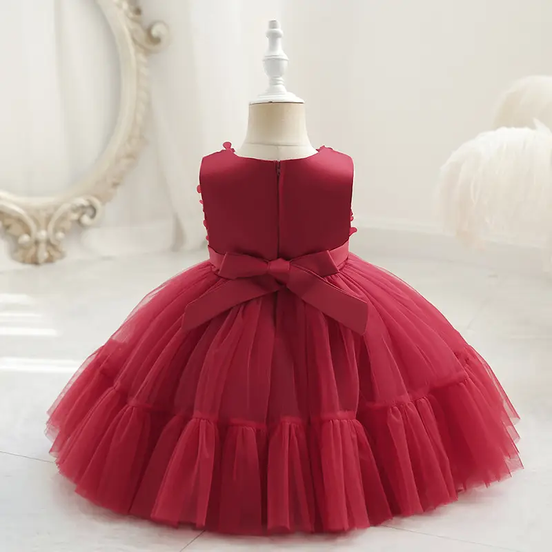 Baby Girl Puffy Tulle Dress Cream Yellow - Image 5