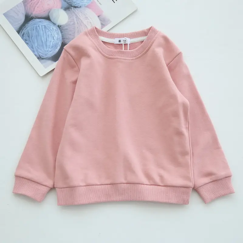 Girls' Pink Cotton Terry Sweatshirt 2022 - Image 4