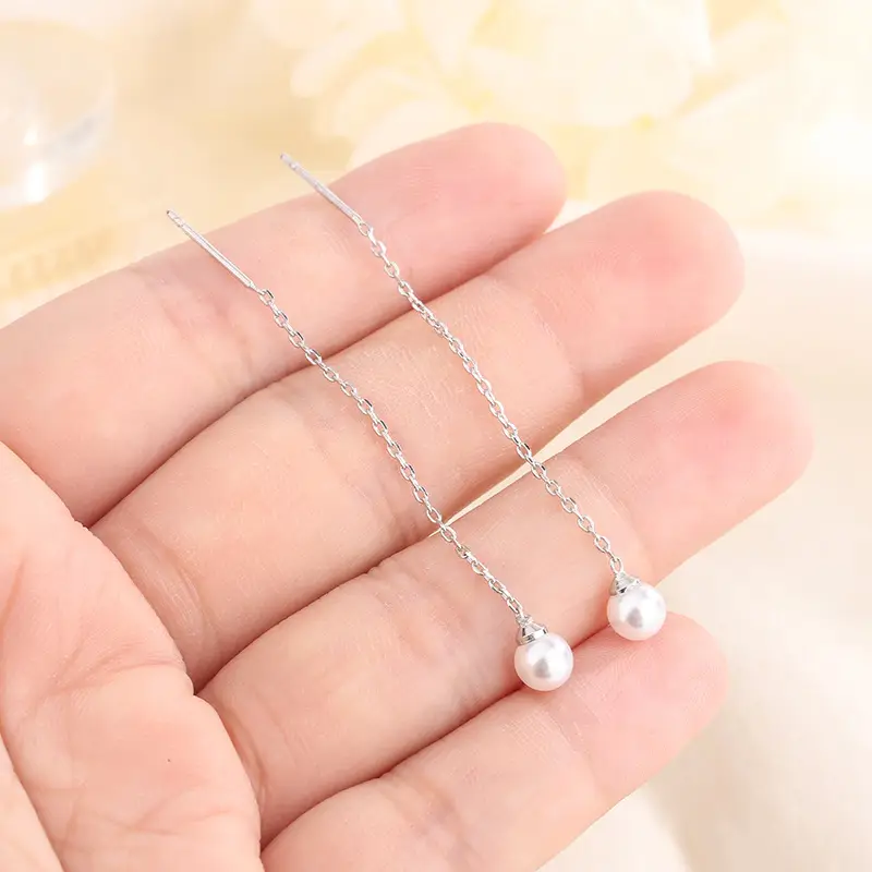 S925 Pearl Tassel Earrings for Women - Image 5