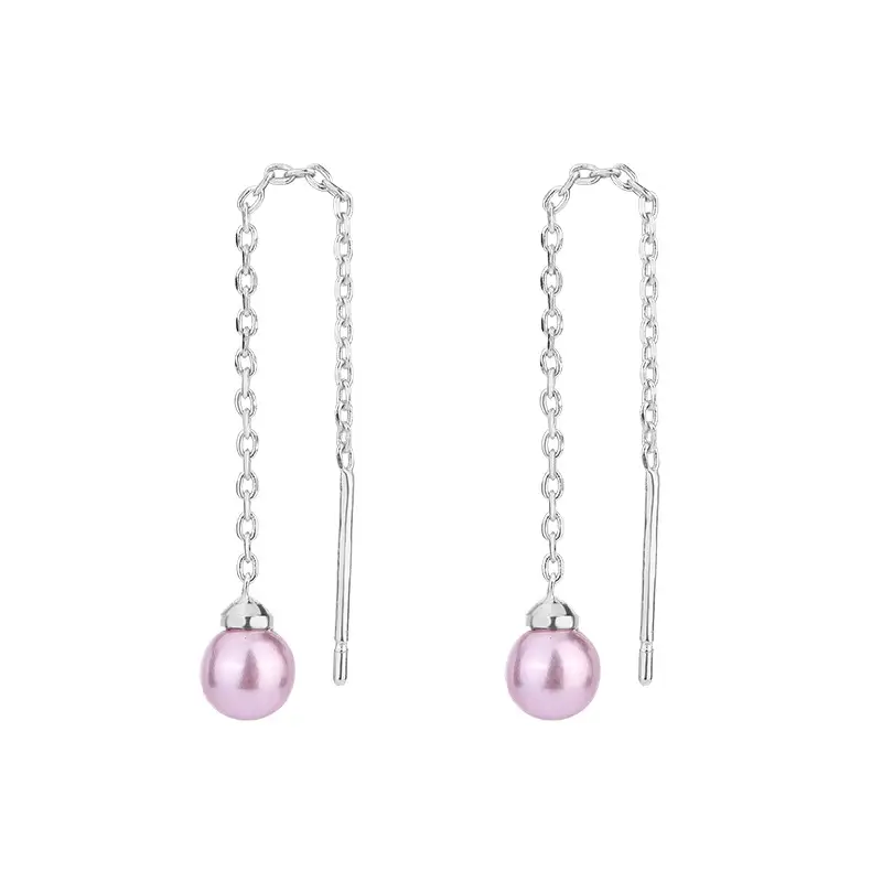 S925 Pearl Tassel Earrings for Women - Image 3