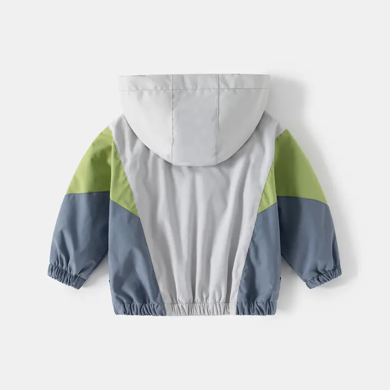 Children's Korean Style Velvet Hoodie Grey Green Blue 2024