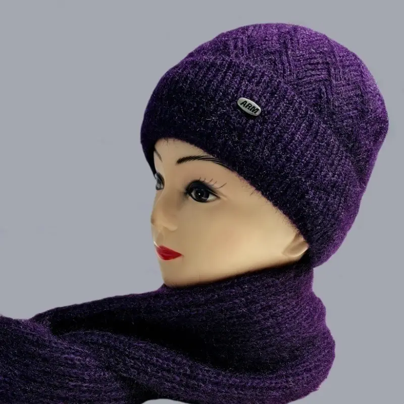Warm Woolen Beanie for Women Winter Hat with Fleece Lining