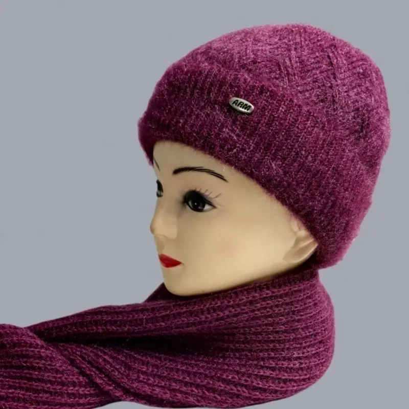 Warm Woolen Beanie for Women Winter Hat with Fleece Lining
