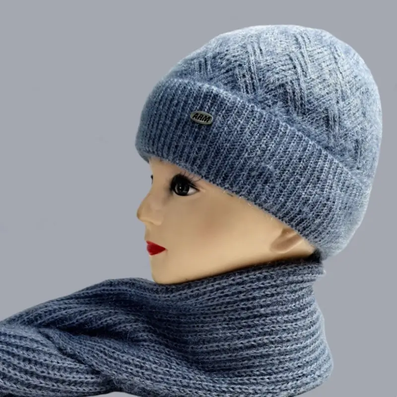Warm Woolen Beanie for Women Winter Hat with Fleece Lining