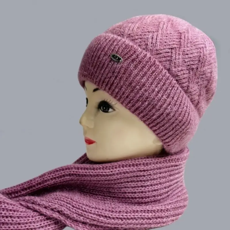 Warm Woolen Beanie for Women Winter Hat with Fleece Lining