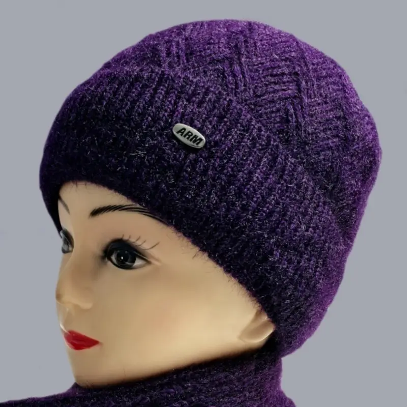 Warm Woolen Beanie for Women Winter Hat with Fleece Lining