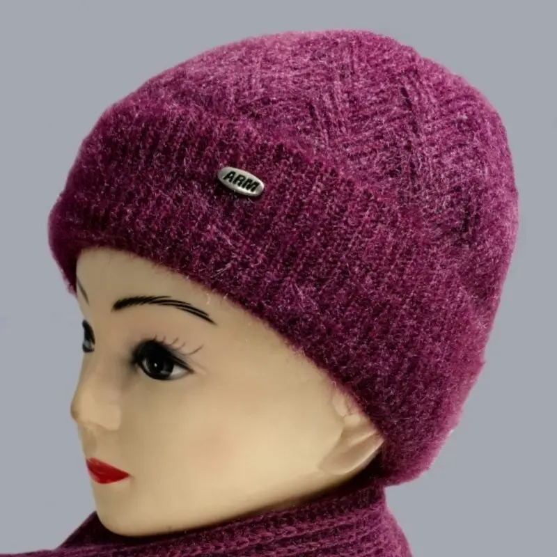 Warm Woolen Beanie for Women Winter Hat with Fleece Lining