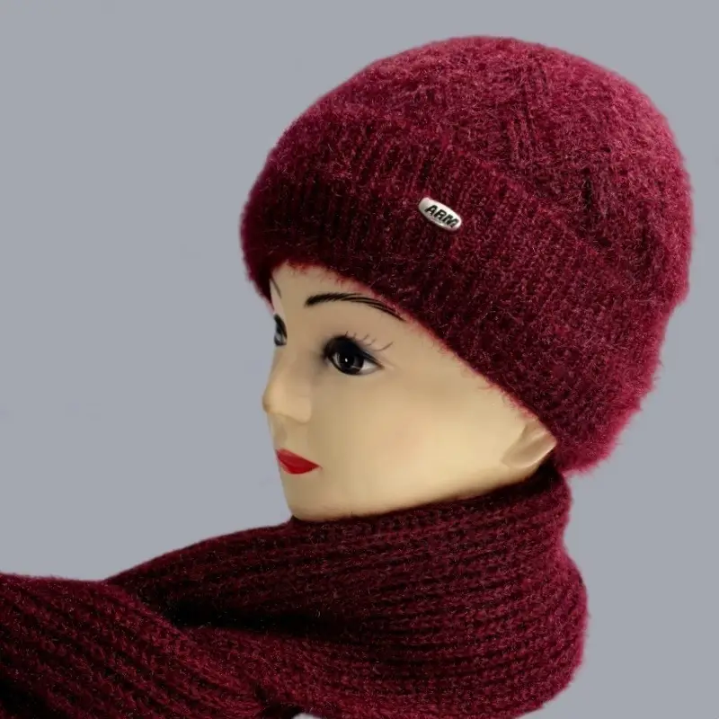 Warm Woolen Beanie for Women Winter Hat with Fleece Lining