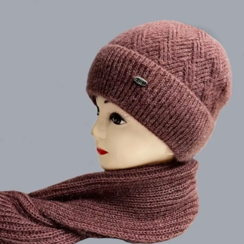 Warm Woolen Beanie for Women Winter Hat with Fleece Lining