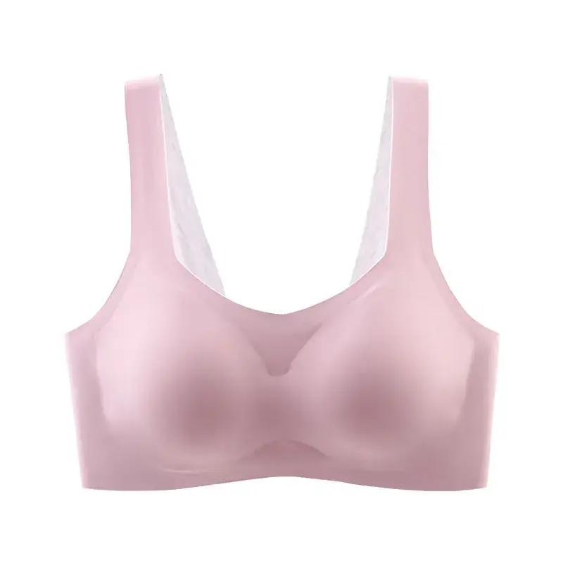 Wireless Push-Up Bra with Built-In Pads, Skin-Friendly, Blue - Image 3